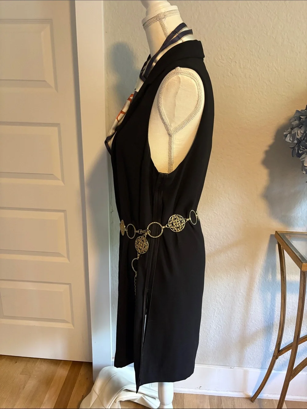 Topshop Sleeveless Black Long Vest. Large